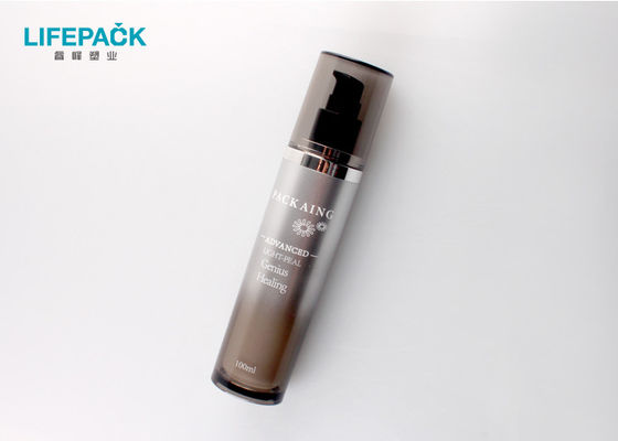 Round Luxury Cosmetic Bottles 100ml Gradient Black Color Double Wall